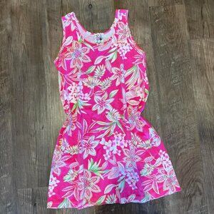 Vintage floral tropical hawaiian print 100% cotton dress